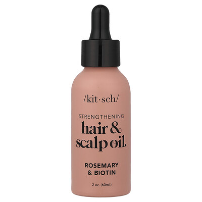 Kitsch, Aceite fortalecedor para el cabello y el cuero cabelludo, Romero y biotina, 60 ml (2 oz)