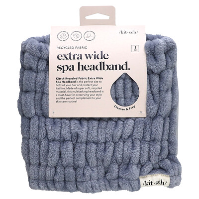 

Kitsch Extra Wide Spa Headband Misty Blue 1 Piece