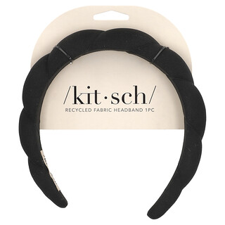 Kitsch, Diadema hinchada de tela reciclada, Negro, 1 pieza