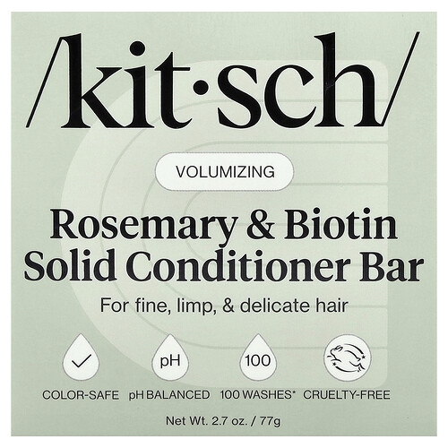Kitsch, Baton de balsam solid volumizant, rozmarin și biotină, lavandă și vanilie, 2,7 oz (77 g)
