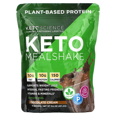 Product Image for Keto Science, Keto Mealshake, Chocolate Cream, 15.2 oz (431.2 g)