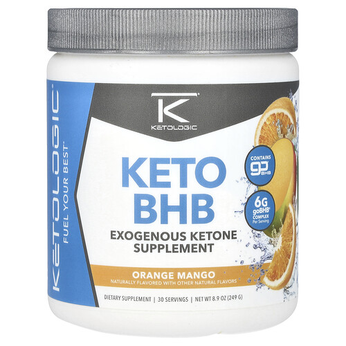 Ketologic Keto BHB, Orange Mango, 8.9 oz (249 g)