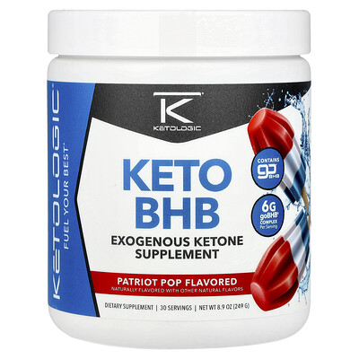 KetoLogic, BHB cetogénico, Patriot Pop, 249 g (8,9 oz)