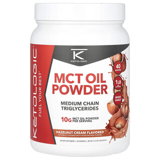 KetoLogic, MCT-oljepulver, hasselnötskräm, 454 g