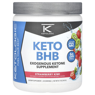 KetoLogic, Keto BHB, Strawberry Kiwi, Keto-BHB, Erdbeer-Kiwi, 243 g (8,7 oz.)