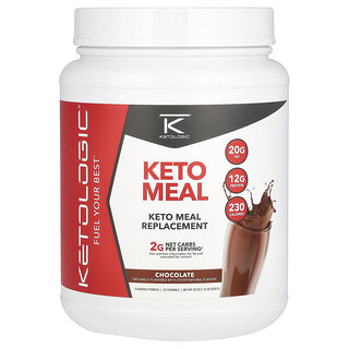 KetoLogic, KetoMeal, Batido para reemplazo de comidas, Chocolate, 828 g (1,8 lb)
