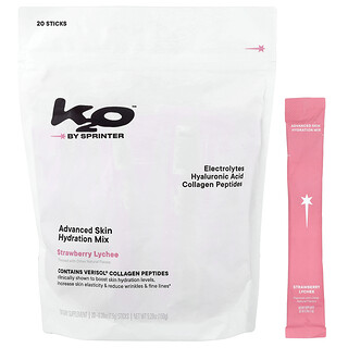 k2o by Sprinter, Advanced Skin Hydration Mix, Strawberry Lychee, 20 Sticks, 0.26 oz (7.5 g) Each