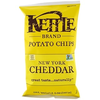 Kettle Foods, رقائق البطاطا، New York Cheddar، 5 أونصة (142 غ)