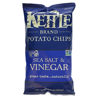 Купить Kettle Foods картофельные чипсы, морская соль и уксус, 142 г (5 унций)