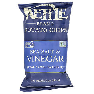 Kettle Foods, Chips de pommes de terre, sel de mer et vinaigre, 141 g