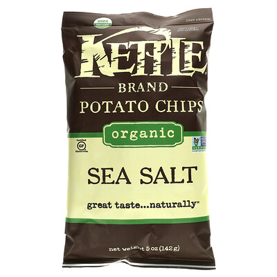 Купить Kettle Foods органические картофельные чипсы, морская соль, 142 г (5 унций)