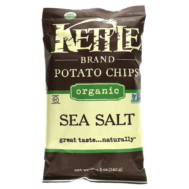 Kettle Foods, Organic Potato Chips, Sea Salt, 5 oz (142 g) iHerb