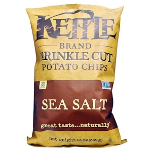 Отзывы о Кэттл фудс, Krinkle Cut Potato Chips, Sea Salt, 13 oz (369 g)