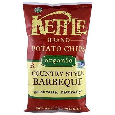 Купить Kettle Foods Органические картофельные чипсы, барбекю в стиле кантри, 5 унций (142 г)