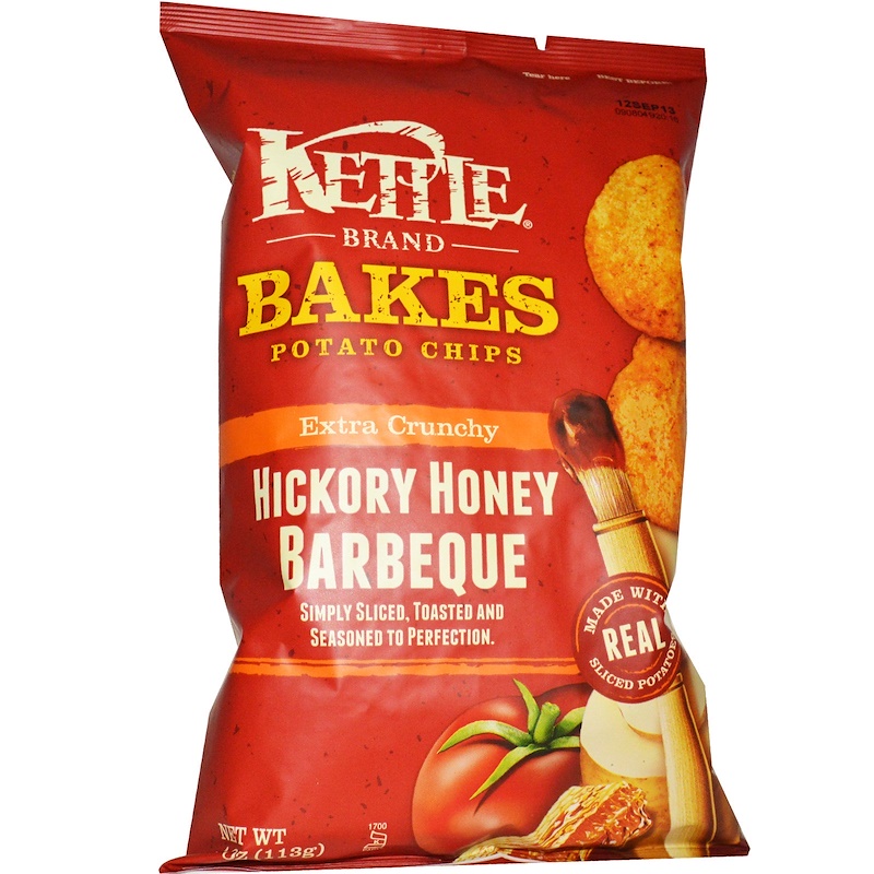 Kettle Foods, Baked Potato Chips, Hickory Honey Barbeque, 4 oz (113 g