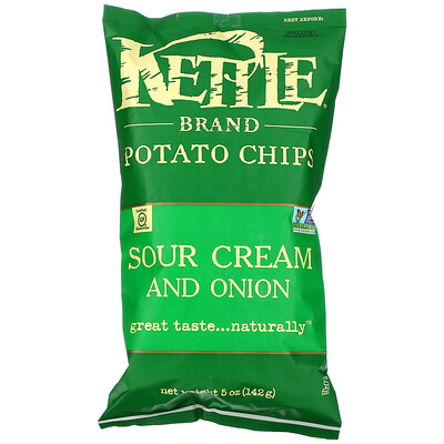 Купить Kettle Foods картофельные чипсы, сметана и лук, 142 г (5 унций)