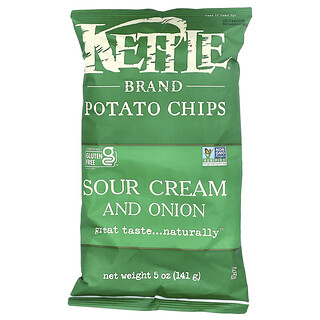 Kettle Foods, Chips de pommes de terre, crème sure et oignons, 141 g