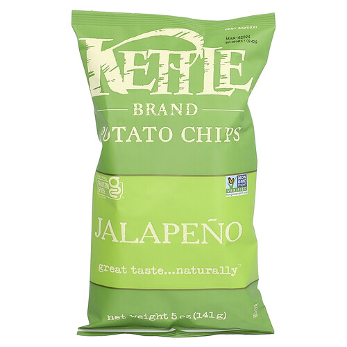 Kettle Foods Potato Chips, Jalapeno, 5 oz (141 g)