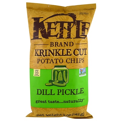 Kettle Foods Картофельные чипсы из обжаренного картофеля с укропом, 5 унций (142 г)