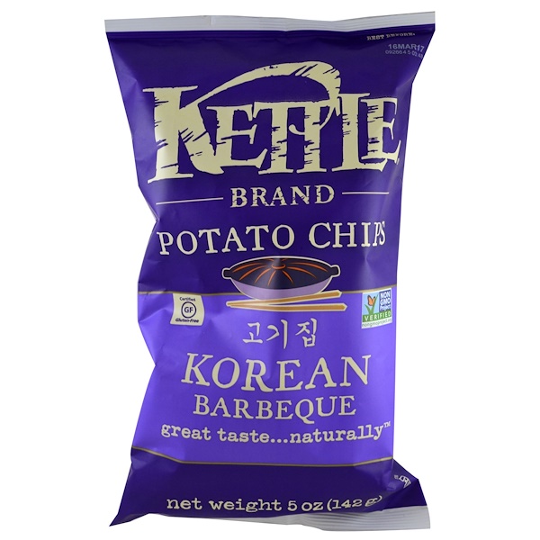 Kettle Foods, ポテトチップス、焼肉味、5 oz (142 g) (Discontinued Item)