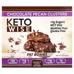 Fat Bombs, шоколадні гірки й пекан, цукерки, 7 упаковок, 224 г