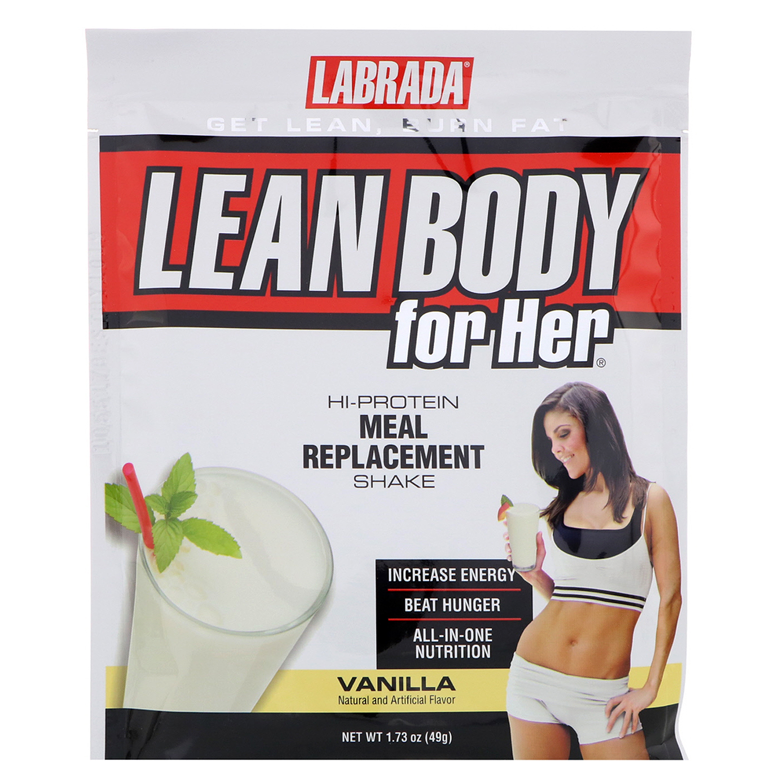 Labrada Nutrition Lean Body For Her Hi Protein Meal Replacement Shake Vanilla 20 Packets 1 8110