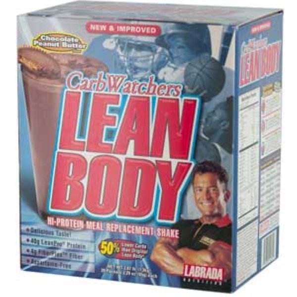 Labrada Nutrition, Carb Watchers Lean Body, Chocolate Peanut Butter Flavor, 20 Packets, 2.29 oz (65 g) Each (Discontinued Item) 