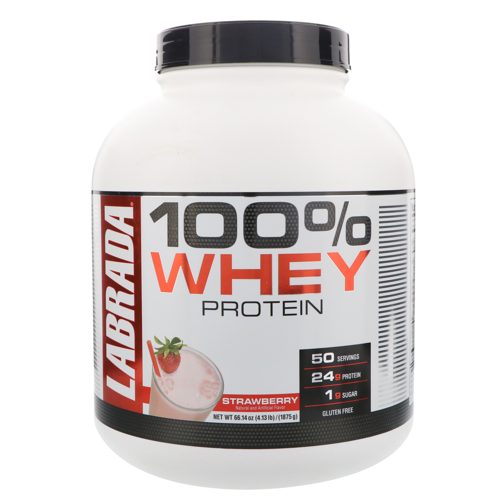 Labrada Nutrition, 100% Whey Protein, Strawberry, 4.13 lbs (1875 g) - iHerb