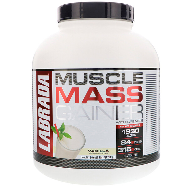 Muscle Mass Gainer with Creatine, Vanilla, 6 lbs (2722 g)