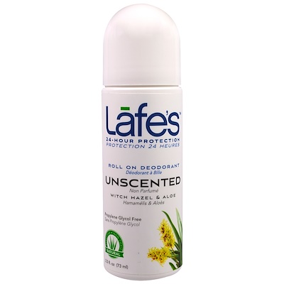 Lafe's Natural Bodycare 滾抹除臭劑,無味,2.5 oz (73 ml)