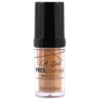 L.A. Girl, Base, Pro Coverage HD Foundation, Bege, 28 ml