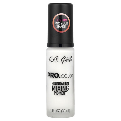 L.A. Girl, Pigmento para mezclar la base de maquillaje PRO.Color, GLM711 White, 30 ml (1 oz. líq.)