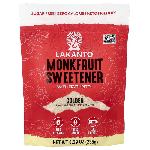 Lakanto, Monkfruit-Süßstoff mit Erythritol, golden, 235 g (8,29 oz)