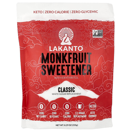 Lakanto, Mönchsfrucht-Süßstoff mit Erythritol, Classic, 235 g
