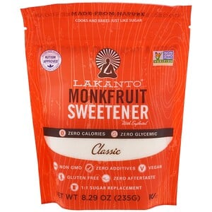 Отзывы о Лаканто, Monkfruit Sweetener with Erythritol, Classic, 8.29 oz (235g)