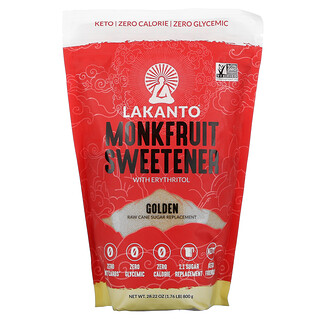 Lakanto, Monkfruit Sweetener with Erythritol, Mönchsfrucht-Süßstoff mit Erythrit, Golden, 800 g (28,22 fl. oz.)