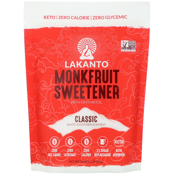 Lakanto‏, محلّى فاكهة الراهب مع الإريثريتول، كلاسيكي، 1 رطل (454 جم)