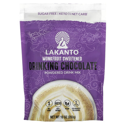 Lakanto Смесь в форме порошка для приготовления питьевого шоколада, подслащено архатом, 283г (10унций)
