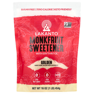Lakanto, Dolcificante da frutto del monaco con eritritolo, dorato, 454 g