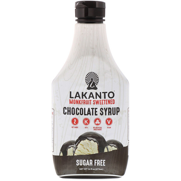 Lakanto, Подслащенный шоколадный сироп из плодов монаха, 473 мл (16 жидк. Унций)