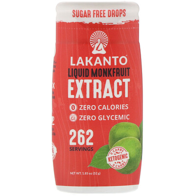 Lakanto Liquid Monk Fruit Extrack Drops, 1.85 oz (52 g)