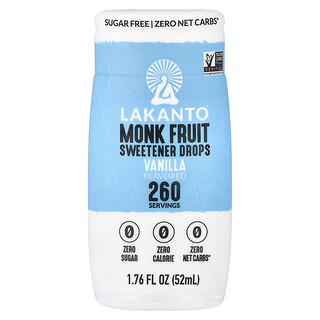 Lakanto, Gotas de endulzante de fruto del monje, Vainilla, 52 ml (1,76 oz. líq.)