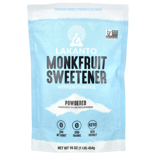 Lakanto, Monkfruit Sweetener With Erythritol, Powdered, 16 oz (454 g)