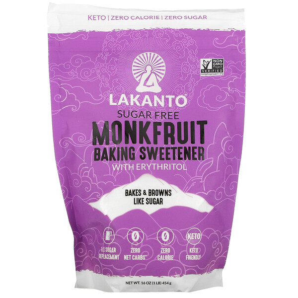 Lakanto, 含赤蘚糖醇的羅漢果烘焙甜味劑，16 盎司（454 克）