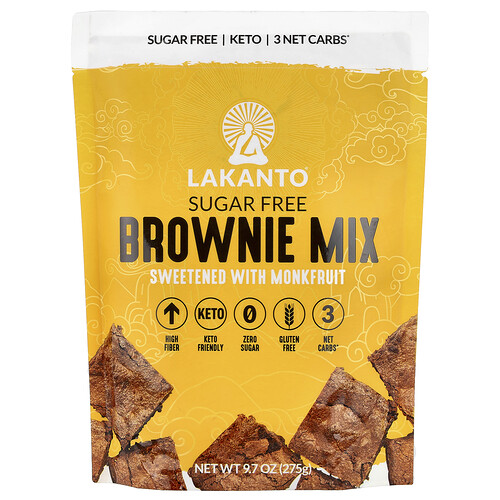 Lakanto, Brownie-Mix, gesüßt mit Mönchsfrucht, zuckerfrei, 275 g (9,7 oz.)