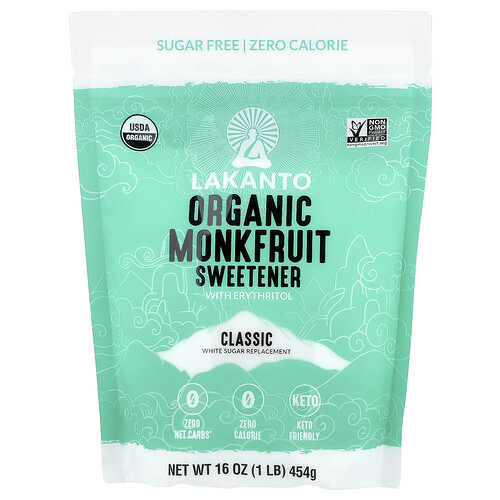 Lakanto, Organic Monkfruit Sweetener, 1 lb (454 g)