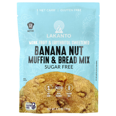 Product Image for Lakanto, Banana Nut Muffin & Bread Mix, 6.77 oz (192 g)