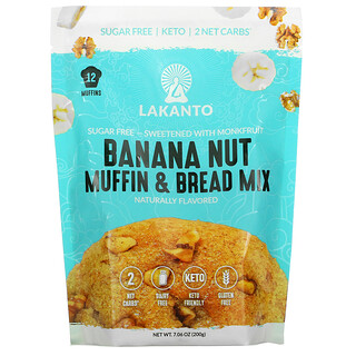 Lakanto, Banana Nut Muffin Mix, Sugar Free, 7.06 oz (200 g)