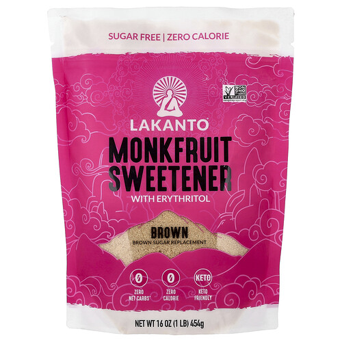 Lakanto, Mönchsfrucht-Süßstoff mit Erythritol, braun, 454 g