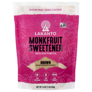 Lakanto, Søtningsmiddel fra monkfrukt med erytritol, brunt, 454 g